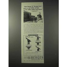 1958 Berger 12" Dumpy Level Ad - Real Dollar Savings