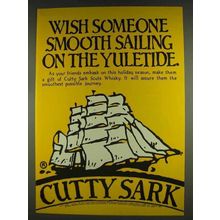 1978 Cutty Sark Scotch Ad - Sailing on the Yuletide