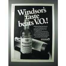 1982 Windsor Canadian Whisky Ad - Taste Beats V.O.