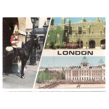 LONDON, Multiview vintage postcard unposted by Colourmaster horse guards =