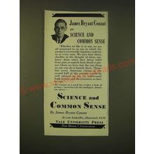 1951 Yale University Press Ad - James Bryant Conant in Science and Common Sense
