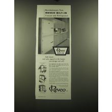 1954 Revco Bilt-In Freezer and Refrigerator Ad - Revolutionary
