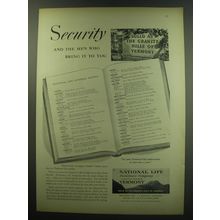 1949 National Life Insurance Company Ad - Security and the men who bring it