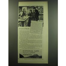 1949 National Life Insurance Company Ad - A card of thanks