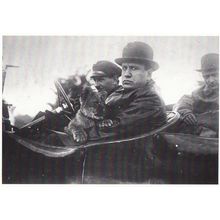 Mussolini With Aldo Finci Pet Tiger Cub Lion Fascism Art Photo Postcard