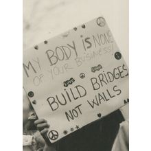 Build Bridges Not Walls American USA Rally Political March Postcard