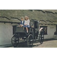 Drusillas Alfriston Sussex Children in Cart Sussex 1970s Postcard