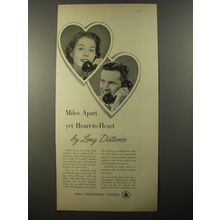1954 Bell Telephone System Ad - Miles Apart yet heart-to-heart by long distance