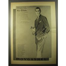 1954 Moygashel Suit by Baker Clothes Ad - Black linen tweed: New summer classic
