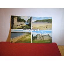multiview, OXWICH, GOWER, GLAMORGAN, WALES. used postcard J. Salmon 1974 pm =