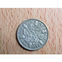 GB 1935 George V Silver Sixpence 6d Coin