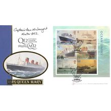 Captain Ian McNaught QE2 Ship Queen Mary Hand Signed FDC