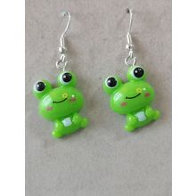 Cute green Frog/froggy Dangle Earrings novelty kitsch fashion gift