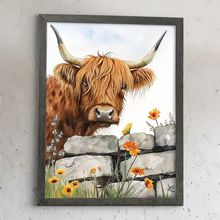 Highland Cow Wall Print Farm Animal Art Picture Highland Cow Poster Print Decor