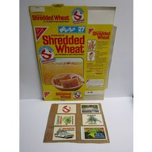 Nabisco 1984 Shredded Wheat Ghostbusters Cereal Box & 7 Waterslide Transfers