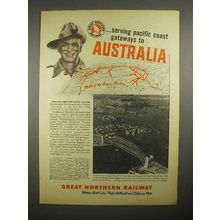 1946 Great Northern Railway Ad - Gateways to Australia