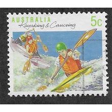 AUS 1989 5c 'SPORTS - KAYAKING AND CANOEING' (PERF 13.5) FINE USED (EBID67-300)