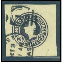 Used U437 2c George Washington Fine Cut Square WA3018