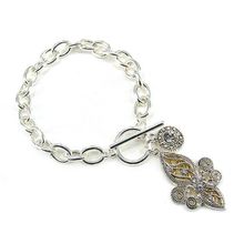 Bracelets - Toggle Closure Fleur De Lis Bracelets - BR-OB01504TTCRY
