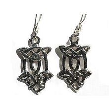 Sterling Silver Celtic Filigree Knotted Teardrop Dangle Earrings
