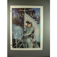 1948 Joan of Arc Movie Ad - Ingrid Bergman!