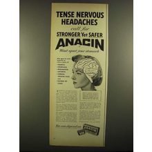 1955 Anacin Medicine Ad - Tense Nervous Headaches