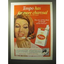 1964 Tempo Cigarettes Ad - Has More Charcoal