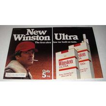 1981 2-page Winston Ultra Cigarette Ad