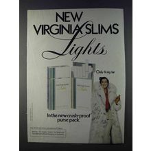 1980 Virginia Slims Lights Cigarettes Ad - Purse Pack