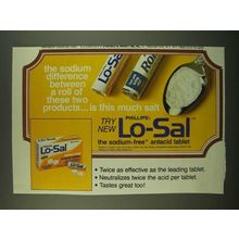 1983 Phillips Lo-Sal Antacid Ad - The sodium difference between a roll of these