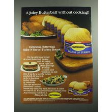 1987 Butterball Slice 'N Serve Turkey Breast Ad - Without Cooking