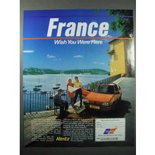 1988 Hertz Rent-A-Car Ad - France Wish You Were Here