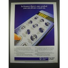 1989 Standard Bank Ad - In finance there's one symbol you can always count on