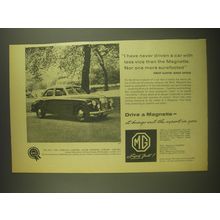 1958 MG Magnette Ad - I have never driven a car with less vice than the