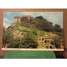 THE ROCK AND CASTLE, NOTTINGHAM used postcard by E T W Dennis 1982 pm =
