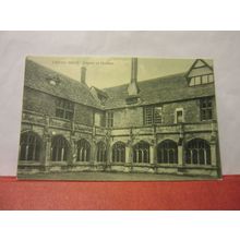 EXTERIOR OF CLOISTERS, LACOCK ABBEY WILTSHIRE unused antique postcard /