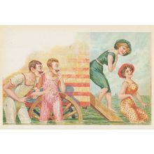 Seaside Old Edwardian 1900s Swimming Costume Beach Sea Fashion Postcard