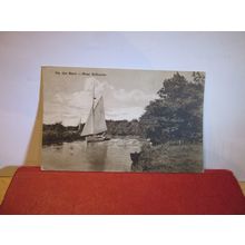 ON THE BURE, SALHOUSE, NORFOLK BROADS. used antique postcard dated 1922 =