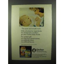 1977 Gerber's Baby Food Ad - Pure and Simple Truth