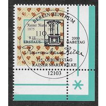 GER 2000 110pf 'RAINER MARIA RILKE (CORNER MARGIN)' FINE USED (EBID59-445)