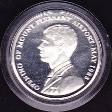 1985 Falkland Islands 50 Pence Silver Proof Coin Mt. Pleasant Airport