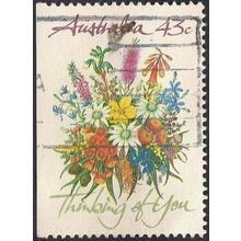 AUSTRALIA, FLOWERS, Greetings Bouquet, white 1990, 27c