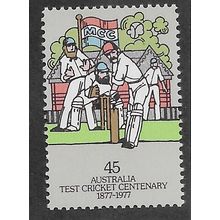 AUS 1977 U/M 45c 'TEST CRICKET CENTENARY' (EBID65-069)