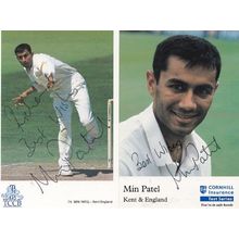 Min Patel Kent England Classic Classic Card 2x Hand Signed Photo s