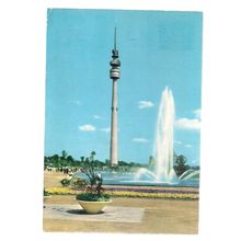 AUSSICHTS UND FERNSEHTURM, DORTMUND, GERMANY used vintage postcard c. 1972 =
