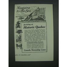 1919 Canada Steamship Lines Ad - Niagara to the Sea