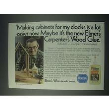 1978 Elmer's Carpenter's Wood Glue Ad - Making Cabinets for my Clocks