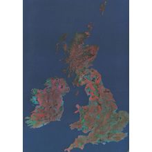 British Isles from Outer Space Spectral Scanner Mosaic Postcard