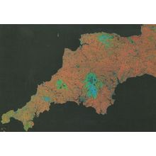 South West England From Outer Space Astronomy Map Postcard