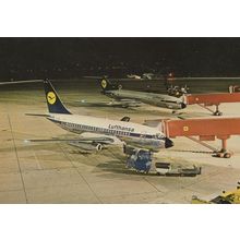 Lufthansa Plane at Hannover German Airport Postcard